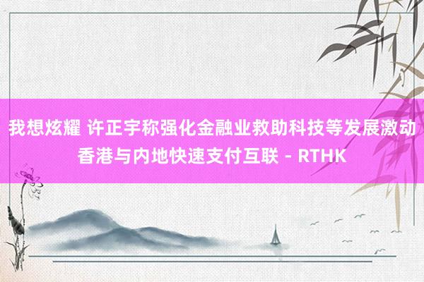 我想炫耀 许正宇称强化金融业救助科技等发展　激动香港与内地快速支付互联 - RTHK