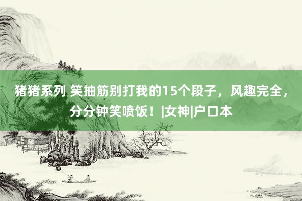 猪猪系列 笑抽筋别打我的15个段子，风趣完全，分分钟笑喷饭！|女神|户口本