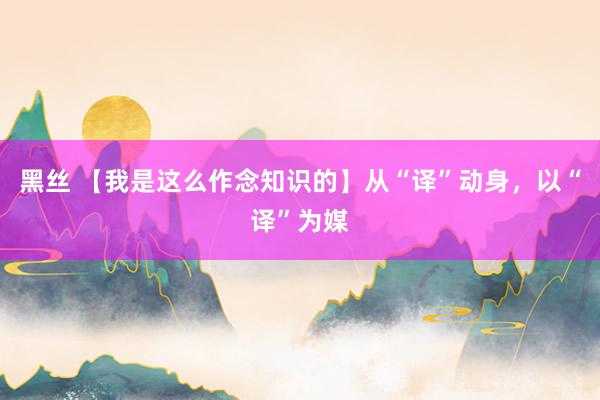 黑丝 【我是这么作念知识的】从“译”动身，以“译”为媒