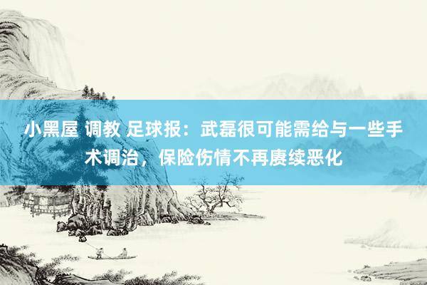 小黑屋 调教 足球报：武磊很可能需给与一些手术调治，保险伤情不再赓续恶化